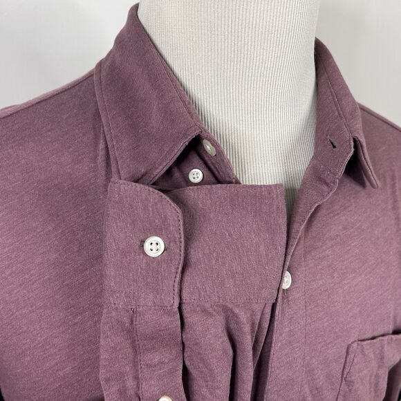 Bonobos Medium Soft Jersey Button Front Shirt Pale Red Poly Cotton Blend - Picture 4 of 6